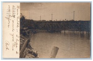 Providence Rhode Island RI Postcard Bridge Over River View 1905 RPPC Photo