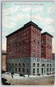 1909 New York Life Building Omaha Nebraska Street View Landmark Posted Postcard