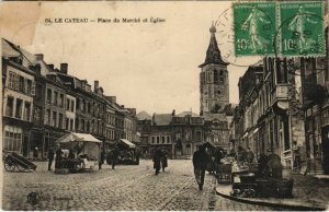 CPA LE CATEAU - Place du Marche et Église (136385)