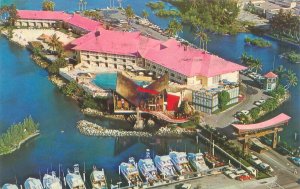 Miami Beach Florida Castaways Resort Aerial View 1967 Postcard Used