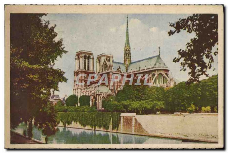 Old Postcard Paris Notre Dame the Headboard