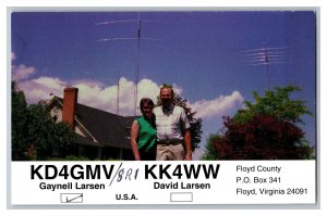 Postcard QSL CB Ham Radio Amateur Card From Floyd Virginia KD4GMV KK4WW