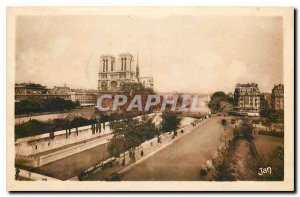 Old Postcard Paris View of the Quai Montebello Notre Dame