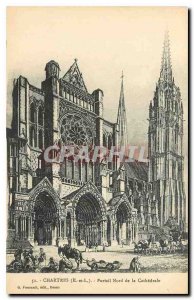 Old postcard Charters E and L North Portal of the Cathedral