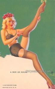 Run on sugar 1945 Mutoscope Artist Pin Up Girl, Non Postcard Backing Unused 