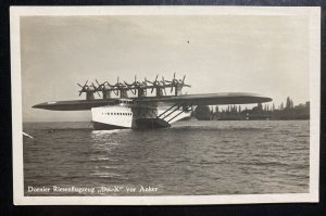 Mint Dornier DOX Giant Seaplane Real Picture Postcard At Anchor