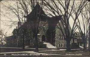 Sturgis MI ME Church c1910 Real Photo Postcard