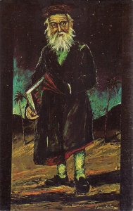 JUDAICA, Jewish Art, Katz Artist, Chasidic Man w Talmud, Book, 1968, #56