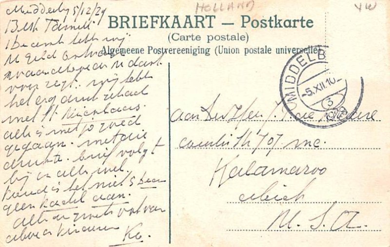 Stadhuis Middelburg Holland 1929 Missing Stamp 