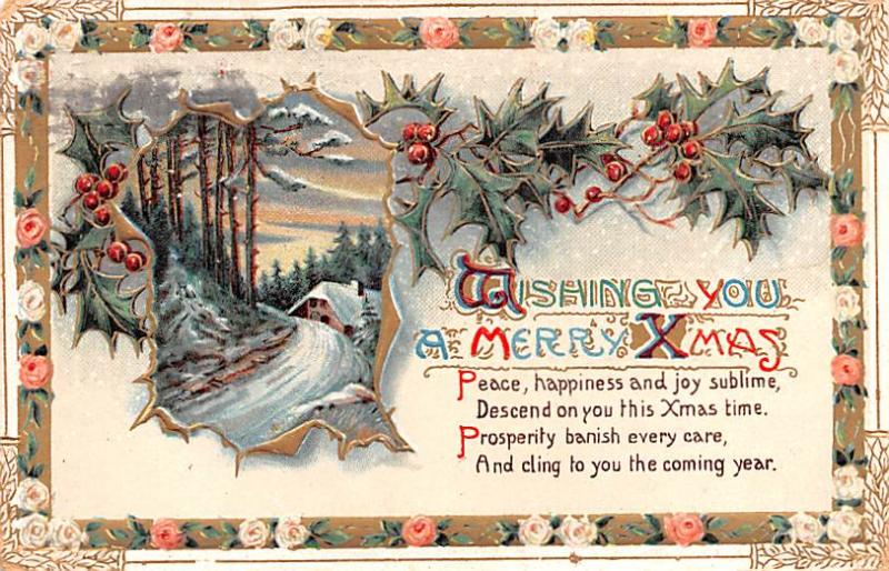 Christmas Postcard Old Vintage Antique Post Card