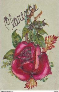 CLARENCE, Missouri, 1900-1910s; Red Rose, Glitter Decoration