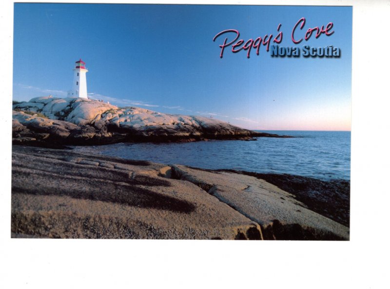 Large 5 X 7 inch Postcard, Lighthouse, Peggy's Cove Nova Scotia