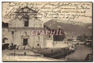 Old Postcard Annecy L & # 39Eglise St Francois and Port