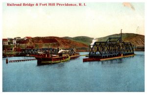 Rhode Island Providence ,  Railroad Bridge & Fort Hill ,