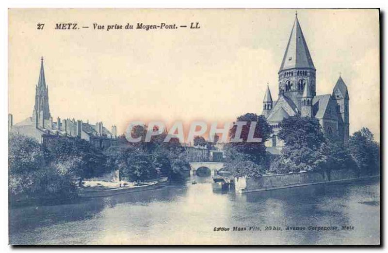 Old Postcard View Metz Middle Bridge decision