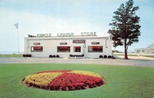 Somers Point New Jersey Circle Liquor Store Color Photochrome Vintage PC U2120