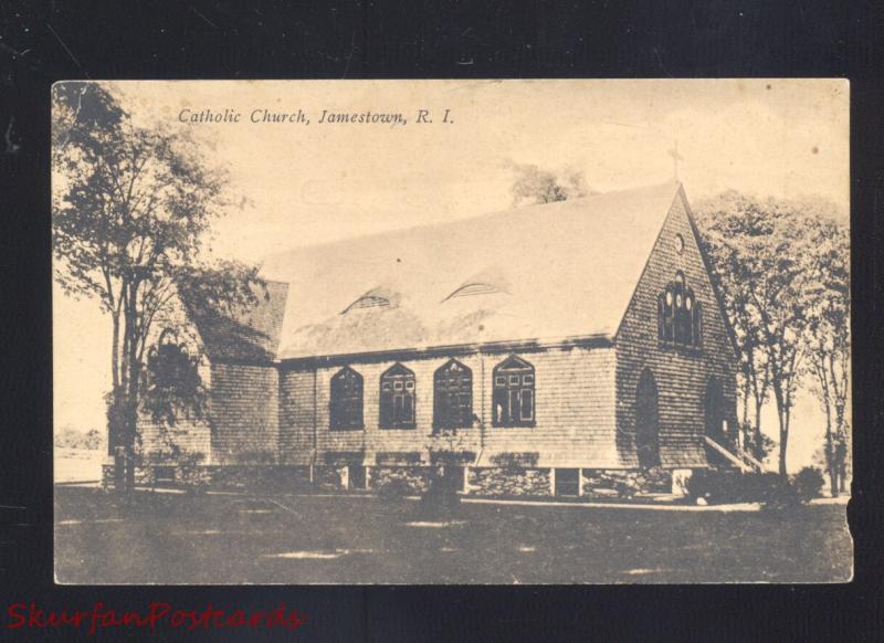 JAMESTOWN RHODE ISLAND CATHOLIC CHURCH ANTIQUE VINTAGE POSTCARD