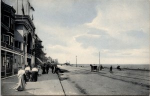 Vtg 1900s Revere Beach The Boulevard Street Scene Horse Buggy Bike MA Postcard