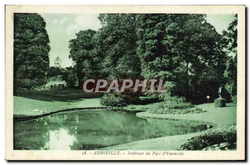 Old Postcard Abbeville Interior of the Park & ​​# 39Emonville