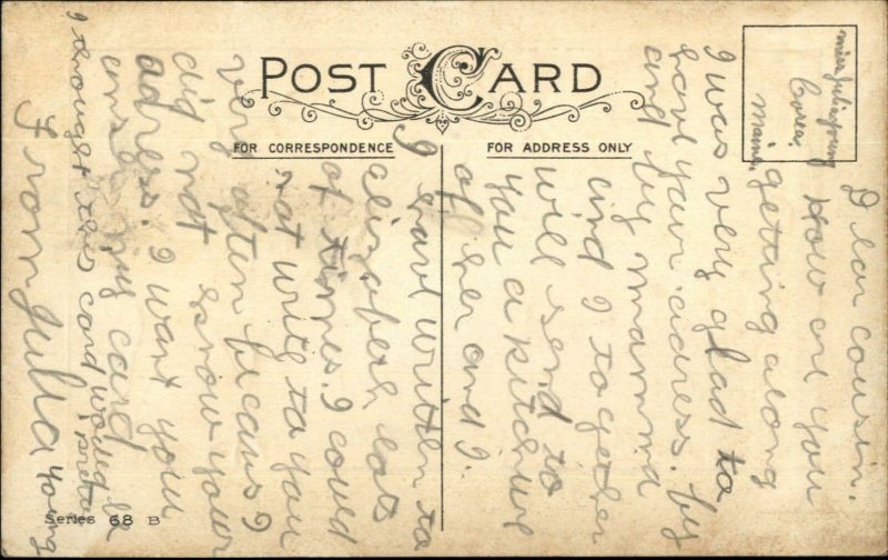 Christmas - Elf Throwing Snowballs at Santa Claus Stecher 68B c1910 Postcard