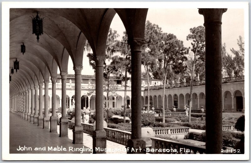 John & Mable Ringling Museum Of Art Sarasota Florida Real Photo RPPC Postcard