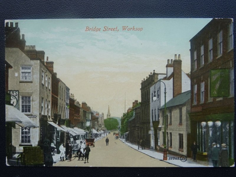 Nottinghamshire WORKSOP Bridge Street & Castle Street c1910 Postcard