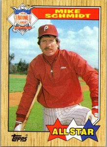 1987 Topps Baseball Card NL All Star Mike Schmidt Philadelphia Phillies sk3261