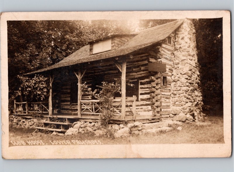 c1910 Club House Lower Palisades Cedar Rapids Iowa IA RPPC Real Photo Postcard