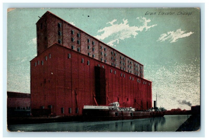 1914 View Of Grain Elevator Chicago Illinois IL Posted Antique Postcard