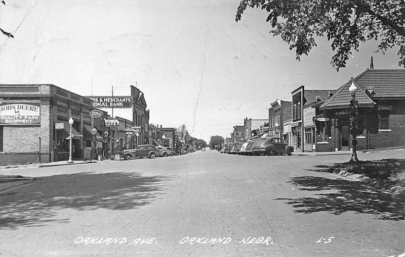 Oakland NE Street Storefronts Oakland Studio Old Cars Real Photo Postcard