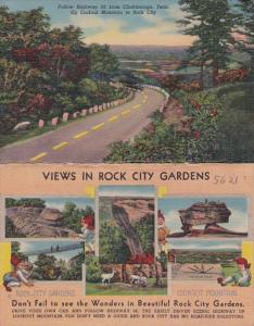 Tennessee Chattanooga Views In Rock City Gardens Lookout Mountain Fold Out Card