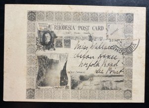 Mint Rhodesia Picture Postcard Cover Rhodesia’s Founder Reduction Stamp