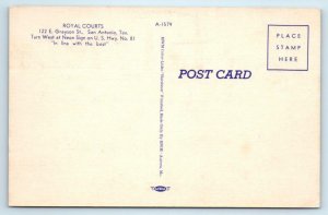 SAN ANTONIO, Texas TX ~ Roadside ROYAL COURTS Montel ca 1940s Linen  Postcard