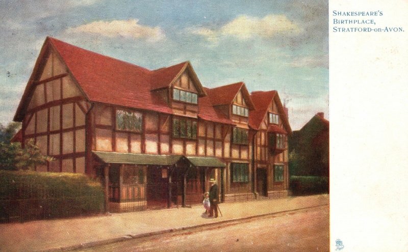 Vintage Postcard Shakespeare's Birthplace View Stratford-On-Avon England Raphael