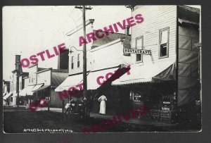 Cadott WISCONSIN RPPC 1914 MAIN STREET nr Chippewa Falls Stanley Eau Claire WI