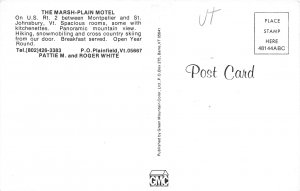 Plainfield Vermont 1970s Postcard The Marsh-Plain Motel 