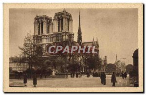 Old Postcard Paris La Cathedrale Notre Dame