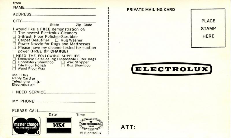 Advertisement - Electrolux Vacuum, Polisher, Carpet Cleaner