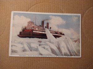 1907-15 Chief Wawatam Car Railway Ferry, Mackinac, Michigan Postcard