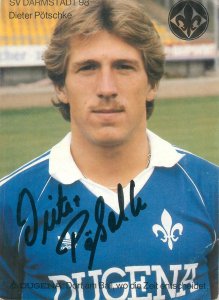 Sport Postcard Dieter Potsschke SV Darmstadt football player '98 autograph photo 