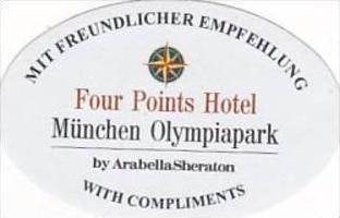 GERMANY MUENCHEN FOUR POINTS HOTEL VINTAGE LUGGAGE LABEL