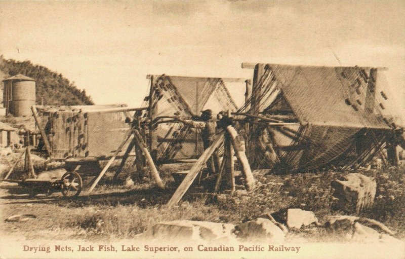 Canada Drying Nets Jack Fish Lake Superior on Canadian Pacific Railway 03.51