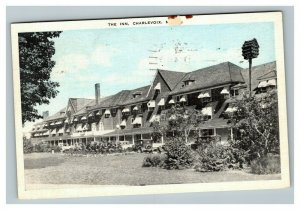 Vintage 1937 Advertising Postcard The Inn & Antique Autos Charlevoix Michigan