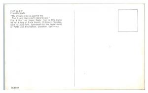 1950s/60s Flip and Dip Seals, Pixie Woods, Stockton, CA Postcard