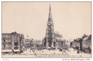 Square of the Republic and the St. Christopher Church, TOURCOING, Nord, Franc...