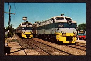 NY Long Island Railroad Train Loco 601 & 602 Kings Park New York Postcard RR PC
