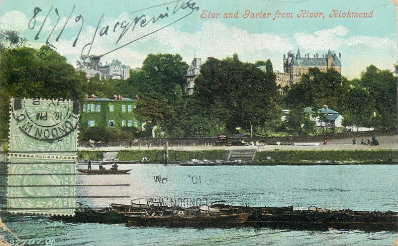 England Postcard London Star & Garter Richmond, seen from River