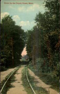 Onset Cape Cod MA Down by the Depot Trolley Tracks c1910 Postcard rpx