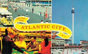 USA Greetings From Atlantic City New Jersey Vintage Postcard 08.29