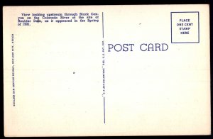 Nevada Colorado River BLACK CANYON Looking Upstream Boulder Dam - Linen